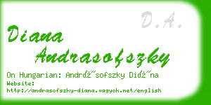 diana andrasofszky business card